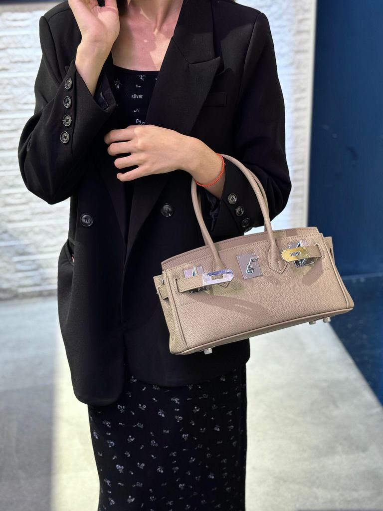 Platin Damen Herbst/Winter 2025 Französische Mode Kelly Crossbody Handtasche - Großes Fassungsvermögen