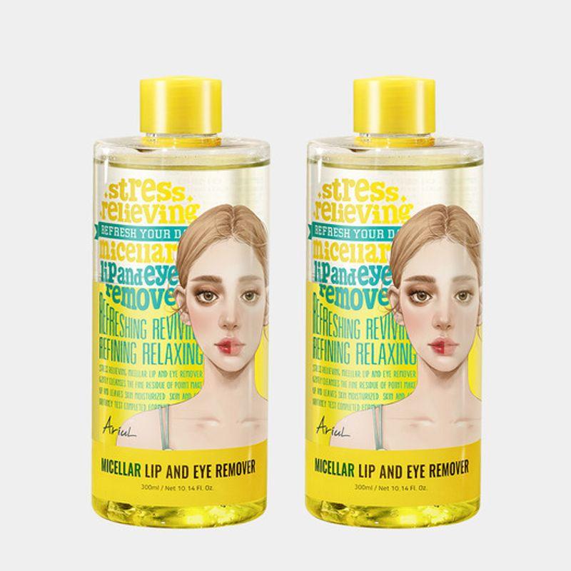 Ariul [Set of 2] Stress Relieving Micellar Lip & Eye Remover 300mlX2