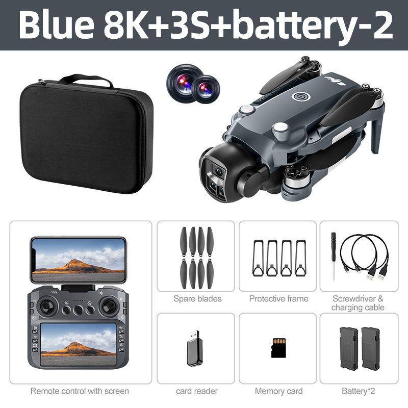 Nouveau Drone V988 8K HD Double Caméra 4K Télécommande Professionnelle avec Écran WIFI 5G Moteur Brushless Quadricoptère Pliable GPS
