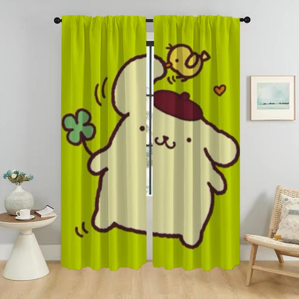 P-Pompom Purin Zasłony do Wnętrz Domowych do Salonu Rolety Zasłona Zaciemniająca Dekoracja Halloweenowa Tulle Dzielące do Sypialni