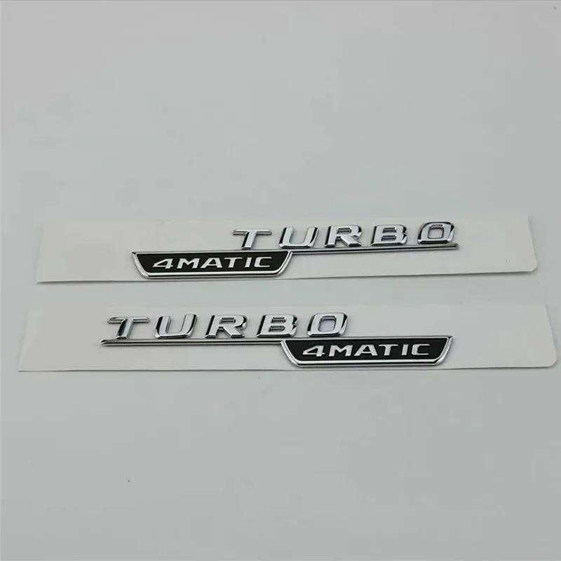 2 Stück Auto Buchstaben Kotflügel Zierplakette Turbo 4matic Emblem Aufkleber Für Mercedes A45 Cla45 Amg C117 Gla45 Gle53 X247 Zubehör