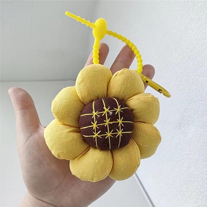 

Подвеска-подсолнух из хлопка и льна для женщин, украшения для сумочки в машину, аксессуары, подарок