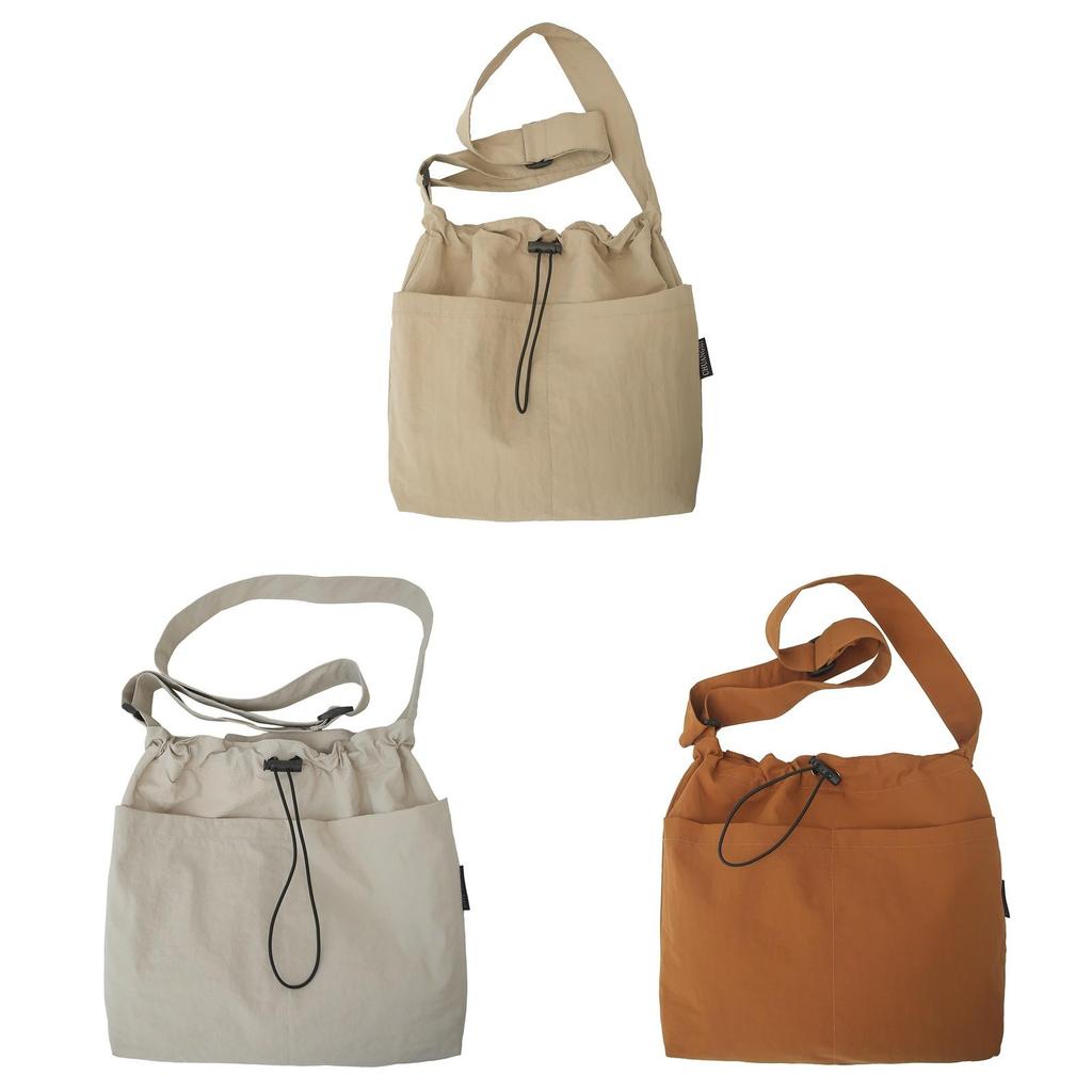 Nylon Casual Bucket Bag For Travel And Leisure With Drawstring Closure For Men And Women