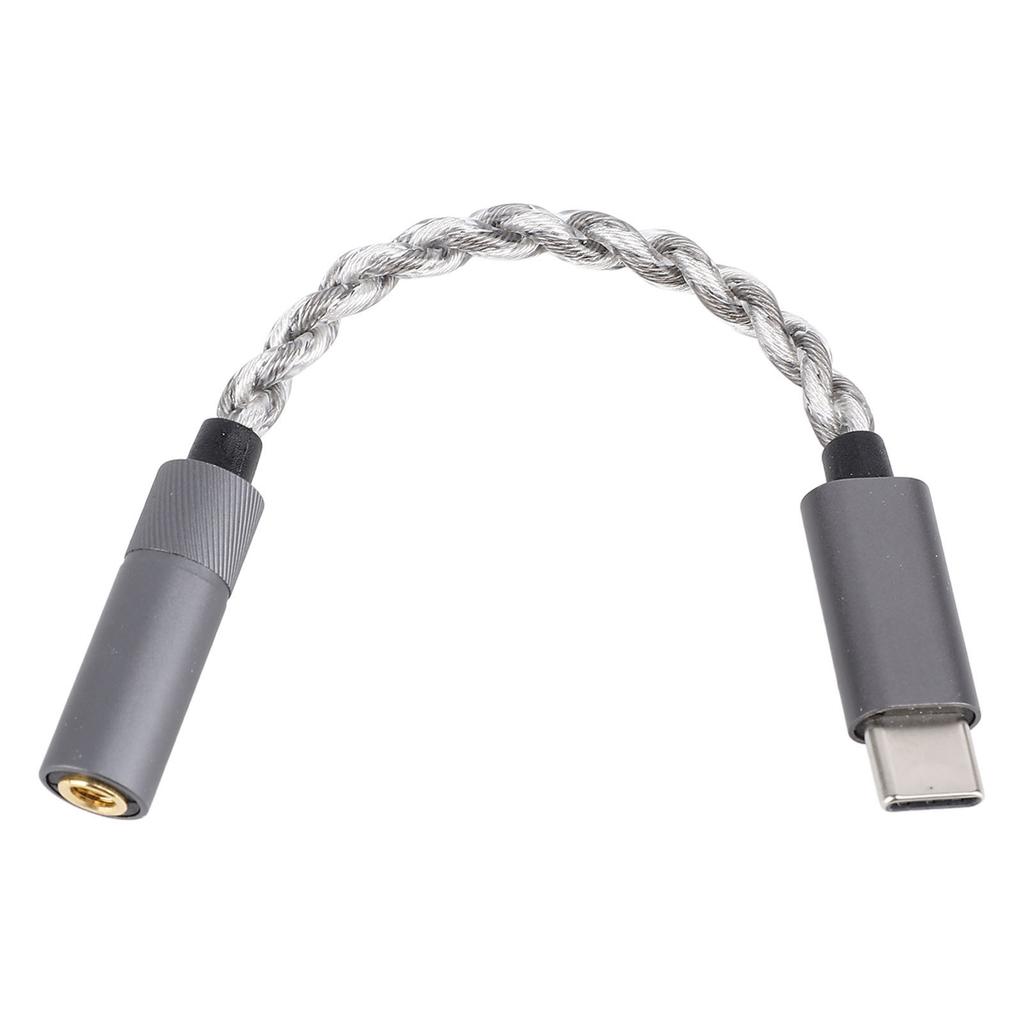 Portable Digital Sound Decoding Cable Type C To 3.5mm Headphone Amplifier Adapter Cable 120mm