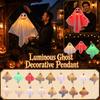 Halloween LED Light Up Ghost Hanging Decoration Indoor Outdoor Party Ornament with Battery Operated Lights for Seasonal Holiday Display