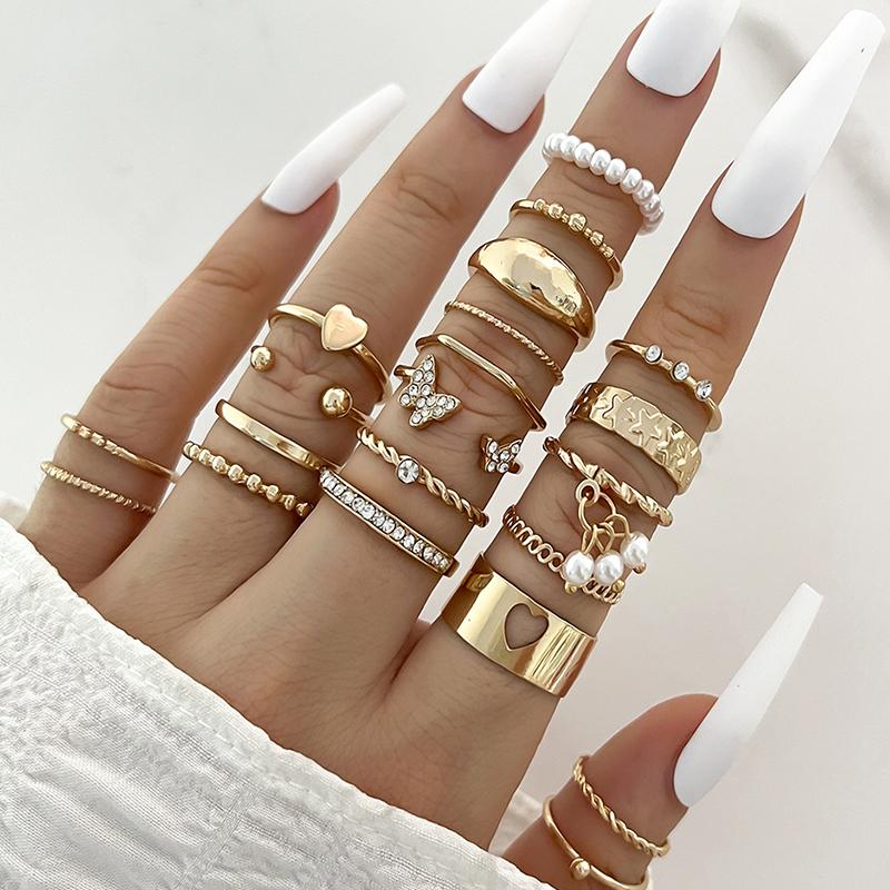 

Кольца из сплава, набор для женщин, ювелирные изделия, регулируемое кольцо для девочек, панк-аксессуары, ювелирные изделия