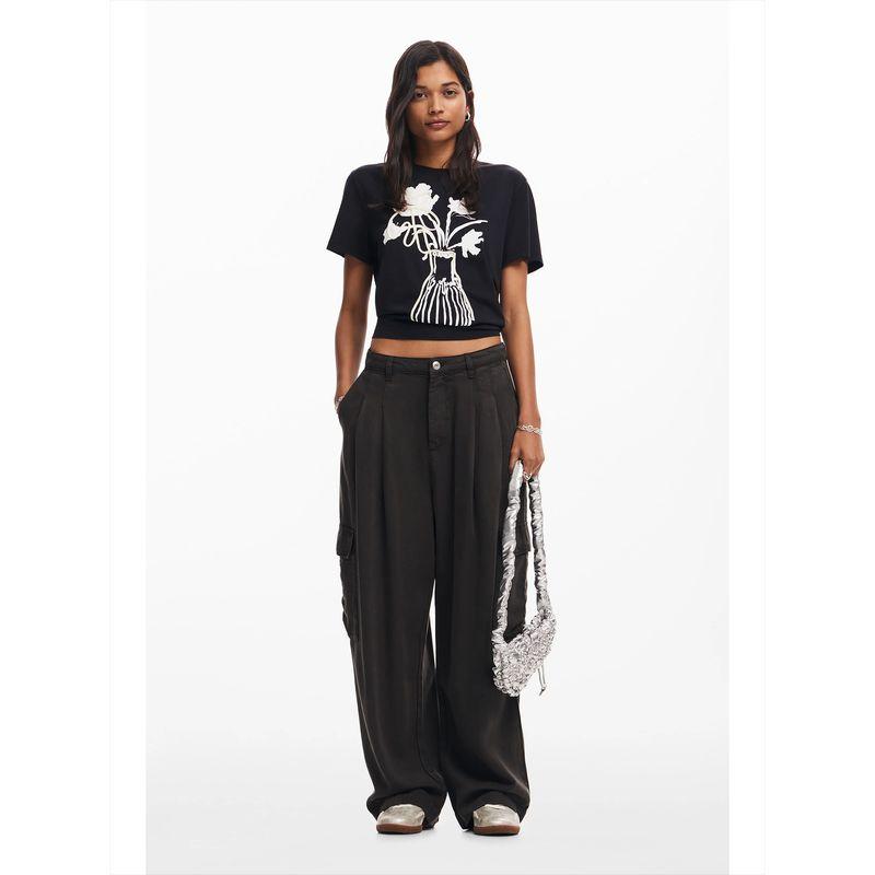 Foreign Trade Original Order Des * Igual Lanjing™Lyocell Fluid Flowing Loose Wide Leg Overalls S2 1254