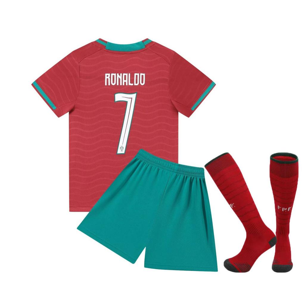 27 Portugal Home Court No. 7 (Green Pants) National Team Football Jersey Children'S Clothing Children'S Set Size 14-30