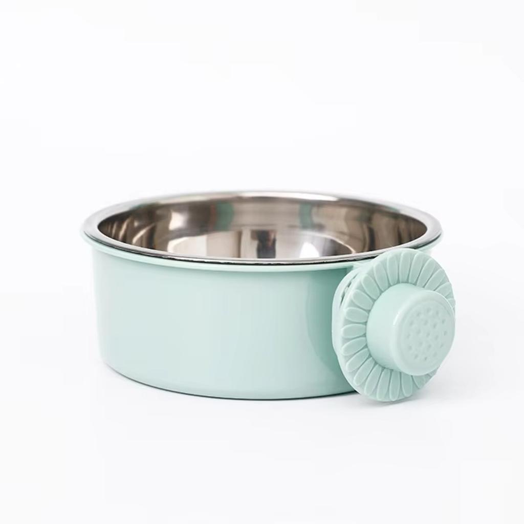 Cage Mounted Dog Bowl Stainless Steel Pet Water Food Feeder -Spill Hanging Pet Bowl for Dogs Cats