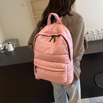Women's Cotton Padded Shoulder Backpack  Casual Backpack  Waterproof  School  Travel  Female  Fashion  Autumn  Winter