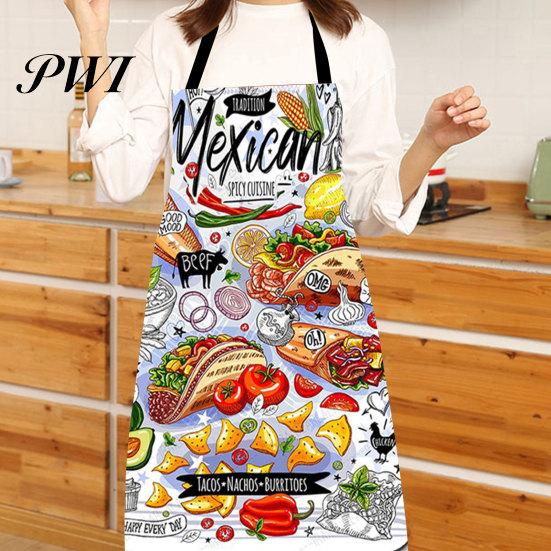 Baking Apron Cooking Sleeveless Comfortable Wearing Clear And Real Image Reusable Unisex Anti-stain Waterproof Polyester Pizza Pattern Kitchen