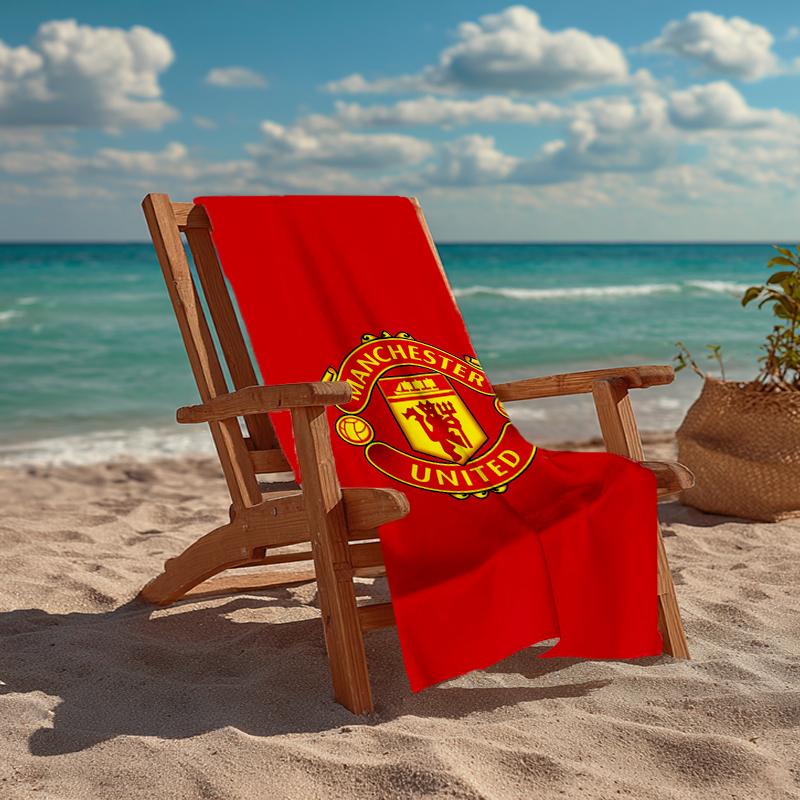 Ultra-Soft Beach Towel with Manchester United Theme,Ideal for Pool - Camping, Diving - Perfect Travel Essential, Vibrant Beach Towel.