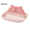 Cute Bear Pot Cover Stand Lid Holder And Spatula Rest, Cartoon Shape, Non-Slip Stable Utensil Rest for Spoons Plastic Organizer with Drain Groove