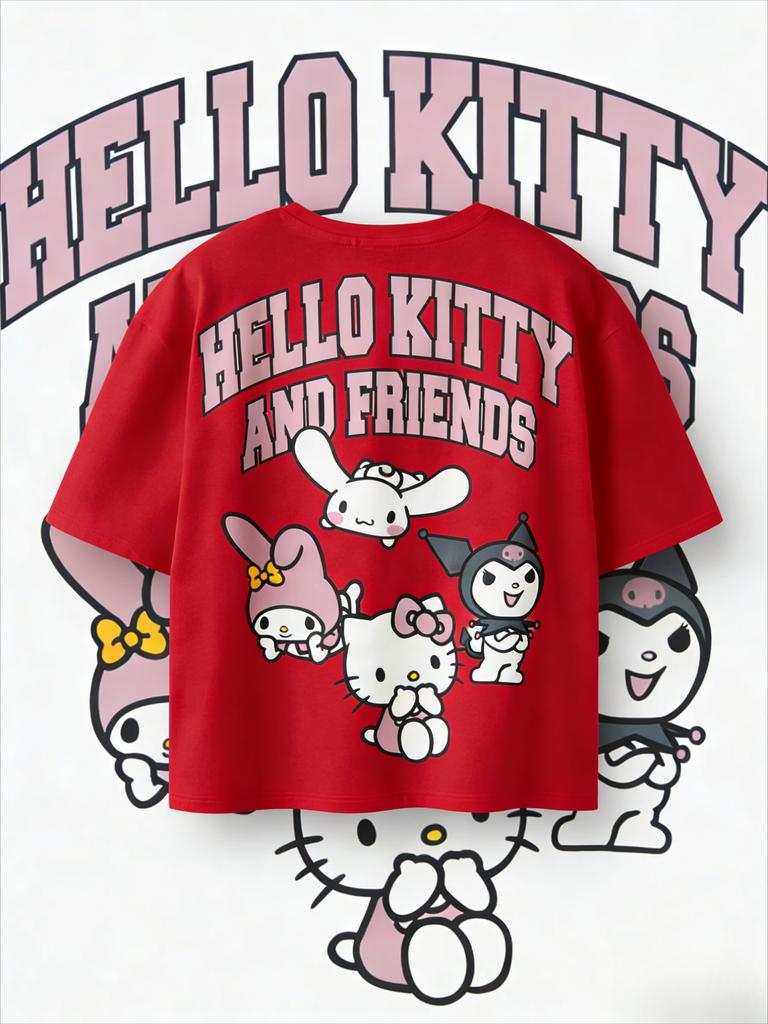 2026 new Hello Kitty Tee soft cotton short sleeve crew neck cute print lightweight summer top for Women daily casual wear