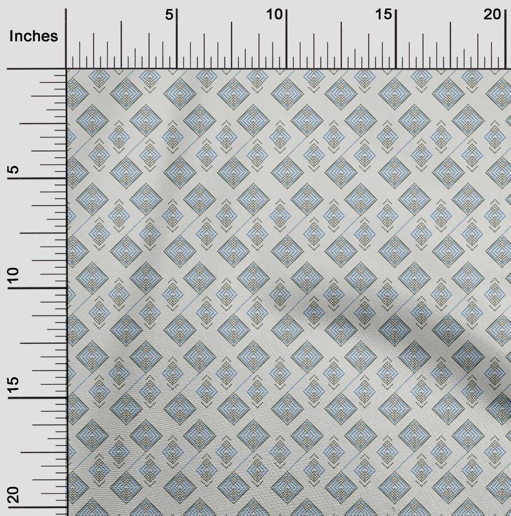 oneOone Bavlněná Flex Fabric Diamond Geometric Print Fabric By The Yard 40 Inch