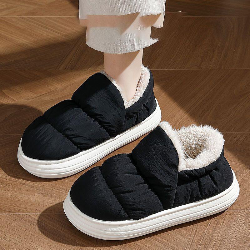Winter Warm Thick Furry Women Ankle Boots Indoor Plush Slippers Ladies Men Outside Home Cotton Shoes