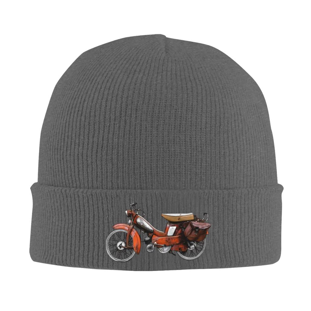 Vintage French Motobecane Moped Winter Skullies Beanies Hat Warm Autumn Knitted Hats Bonnet Caps for Women Unisex