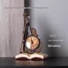 HANDUNYOU Retro Violin Clock Bookshelf Ornament