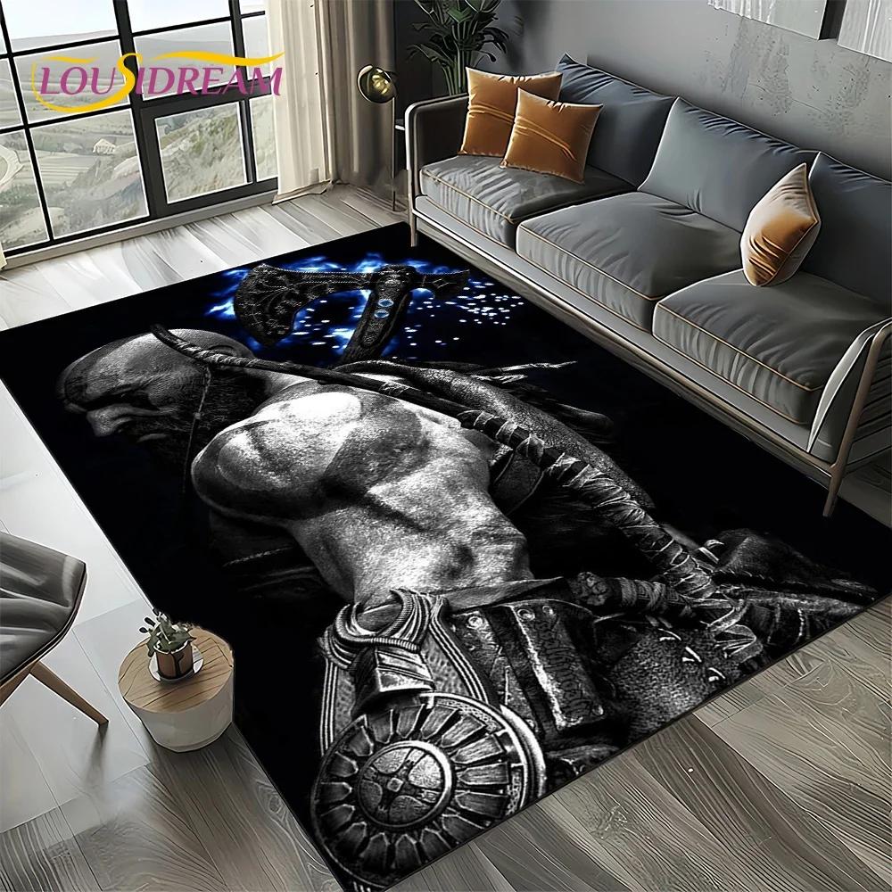 27 Stile Kratos God of War Giochi Tappeto Tappetino Cartone Animato per Soggiorno Camera da Letto Casa Decorazione Divano, Tappeto Area Bambini Tappetino Antiscivolo