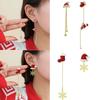 Asymmetric Snowflake Christmas Boot Hat Drop Earrings Long Tassels Earring for Women Ear Rings Party Accessories