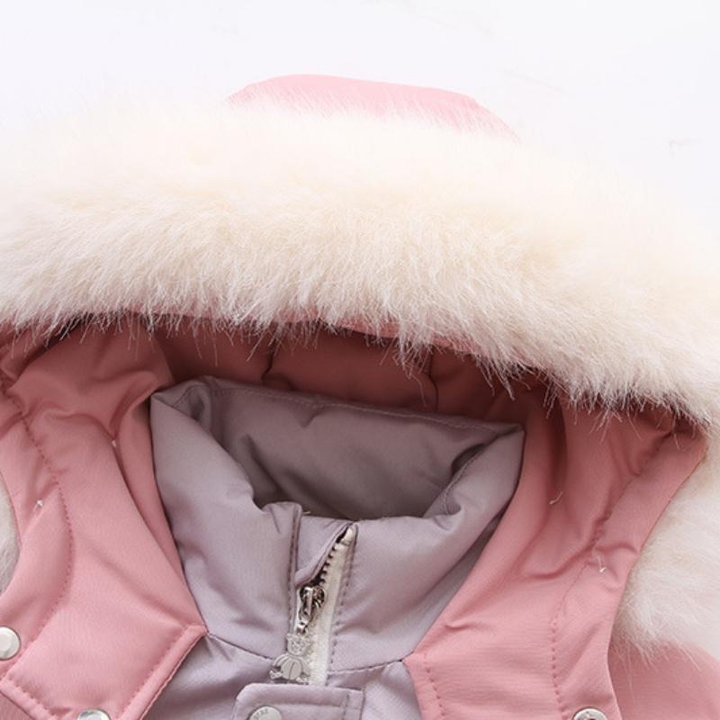 Children Winter Ski Suit Coat Thicken Baby Jumpsuit Warm Children Jacket Waterproof Hooded Kids Baby Clothes 1-5Years