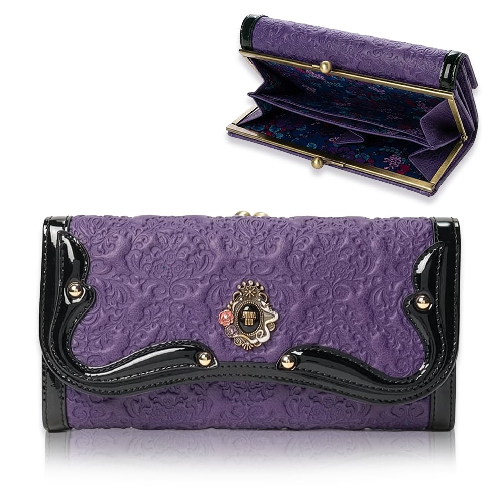 Anna Sui Serpent Clasp Wallet with Bill Compartments and Card Large 316110 Purple (Anna Sui) Wallet, Women's Slots, Capacity,
