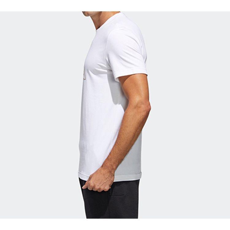Adidas T-skjorte med kinesisk tegnprint, kort erm, herretopper, hvit GL5634