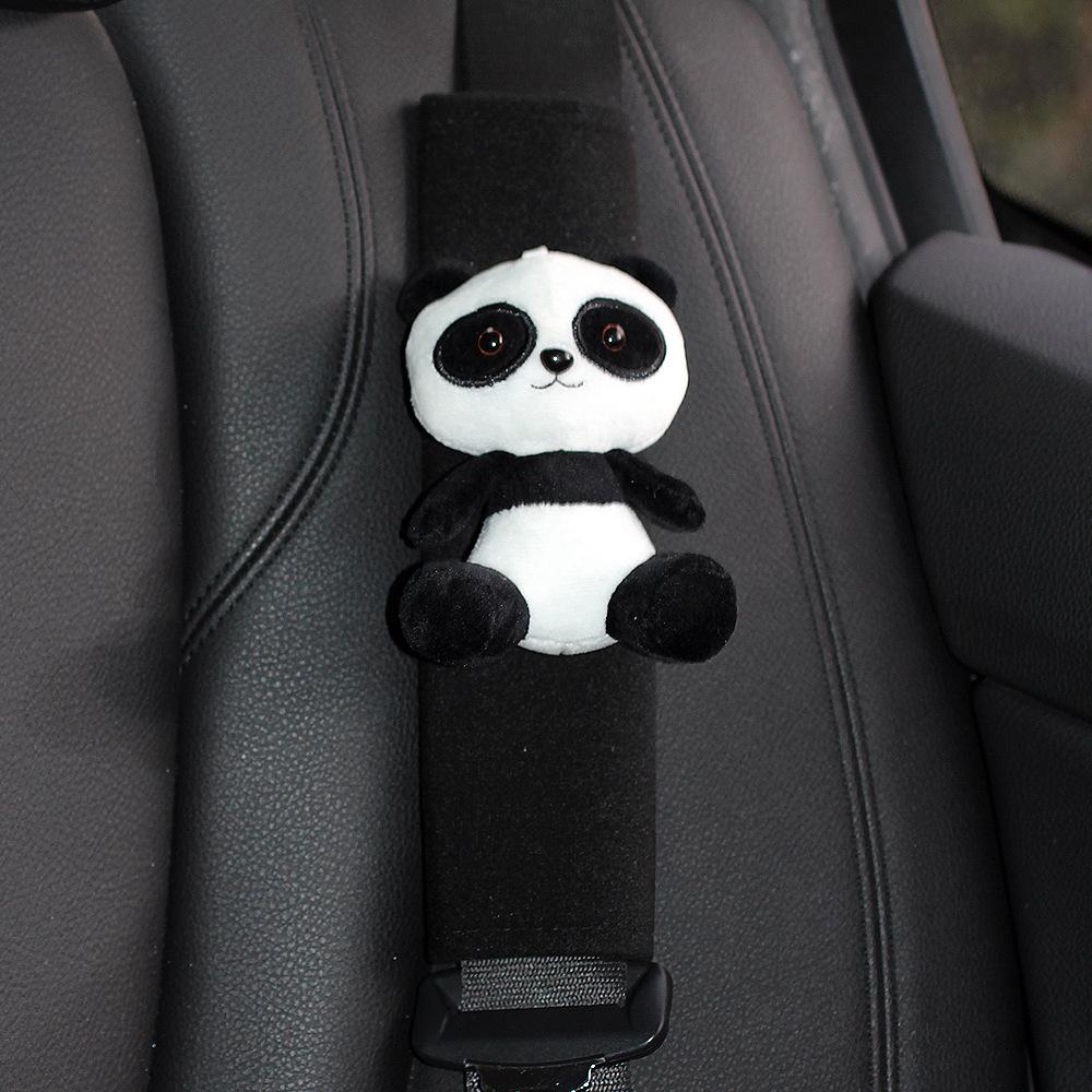 Cute Panda Car Seat Belt Cover Pad Soft Plush Shoulder Protector Extender Universal Fit for Men Women Cute Car Accessories Gifts
