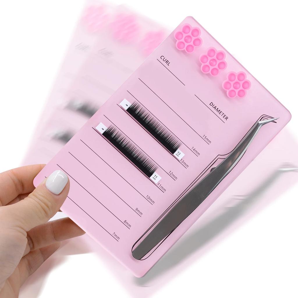 Eyelash Extension Scale Holder Magnetic Acrylic Lash Board With Glue Pallet Cup  False Eyelashes Pad Lash Makeup Tools wholesale