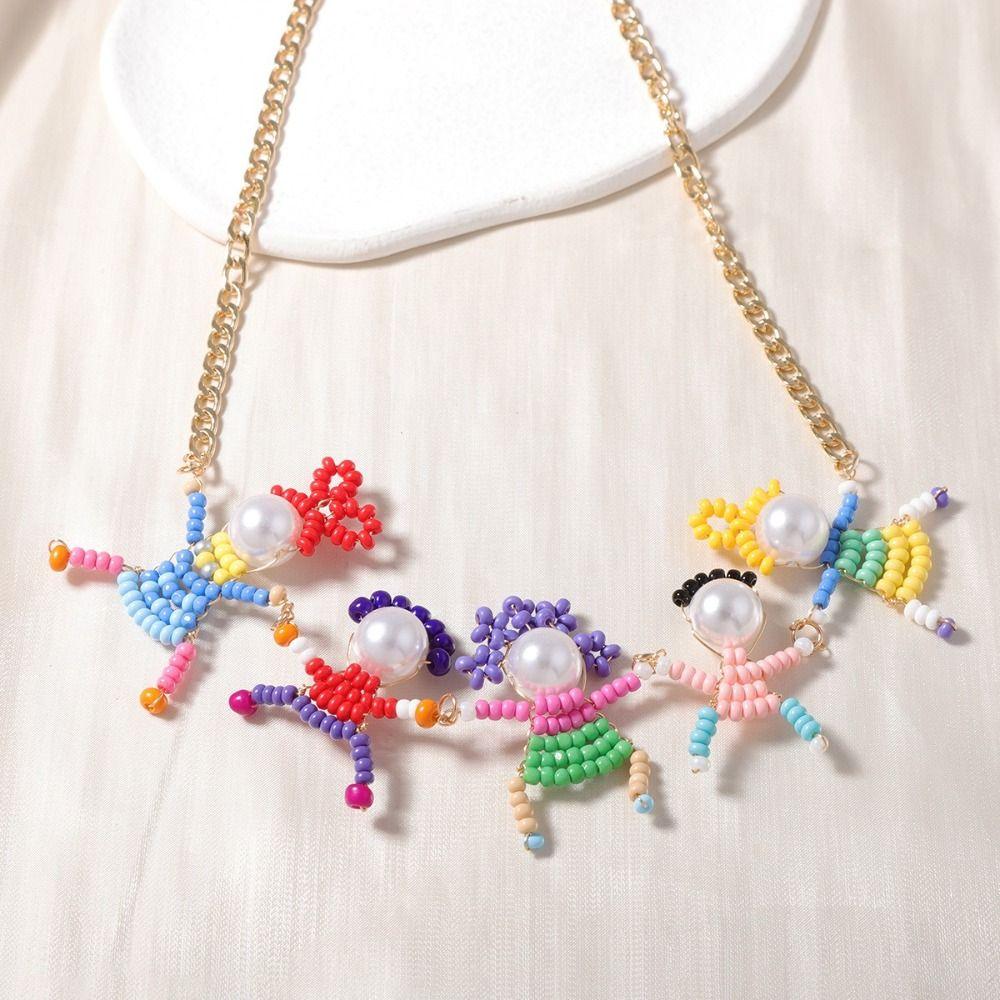 3D Character Collar Character Chokers Necklaces 3D Miniature Man Necklace  Party Accessory