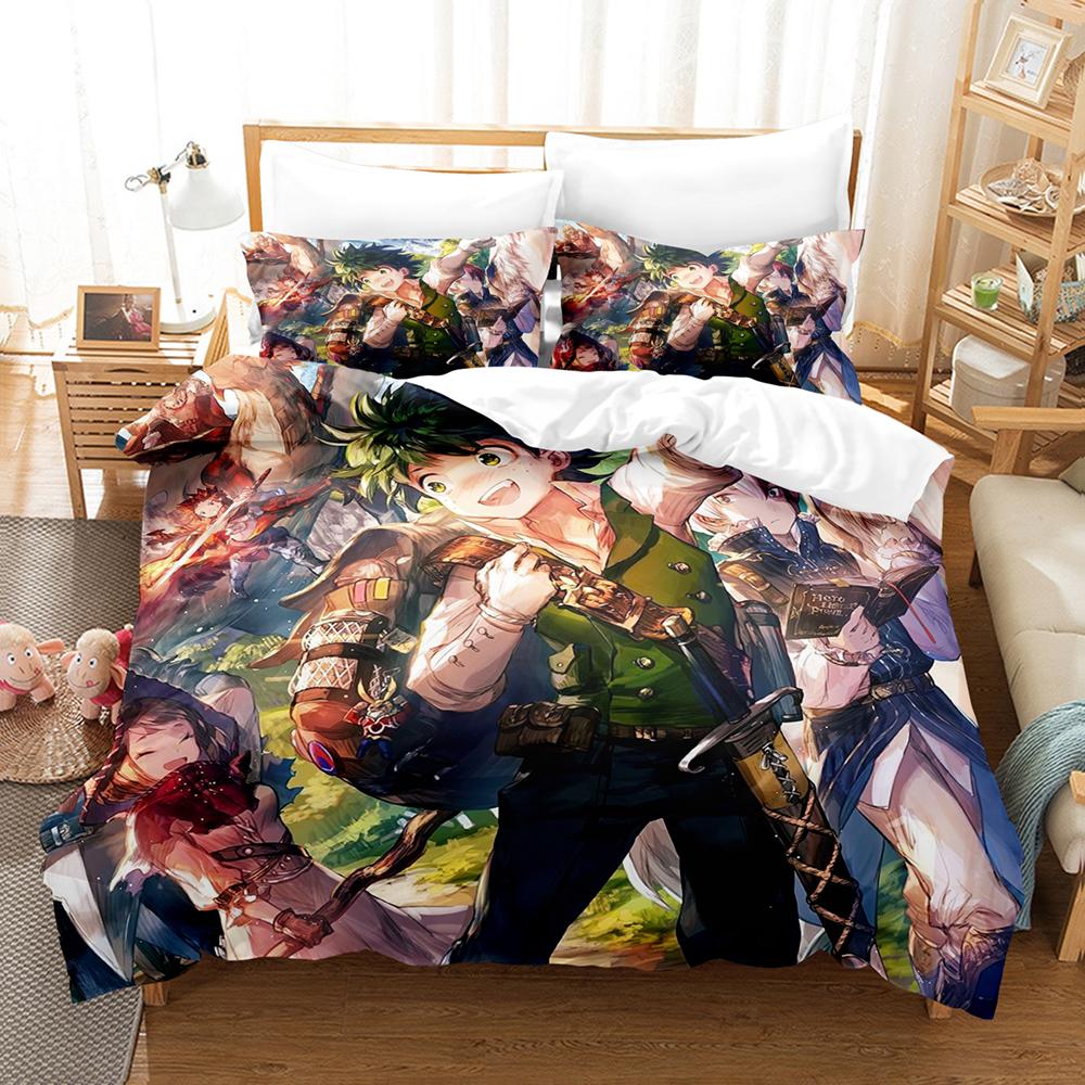 My Hero Academia Bettwäsche-Set Einzelbett Twin Full Queen King Size Todoroki Bett-Set Schlafzimmer für Erwachsene und Kinder Bettbezug-Sets 3D-Druck 047