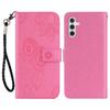 For Samsung Galaxy S24 FE Case Owl Flower Imprinted Leather Cover Wallet with Strap
