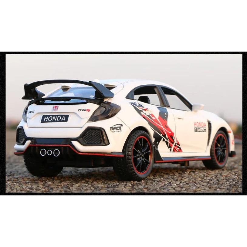 1/32 HONDA CIVIC TYPE R Alloy Sports Car Model Diecasts & Toy Vehicles Metal Car Model Sound and Light Collection Kids Toy Gift