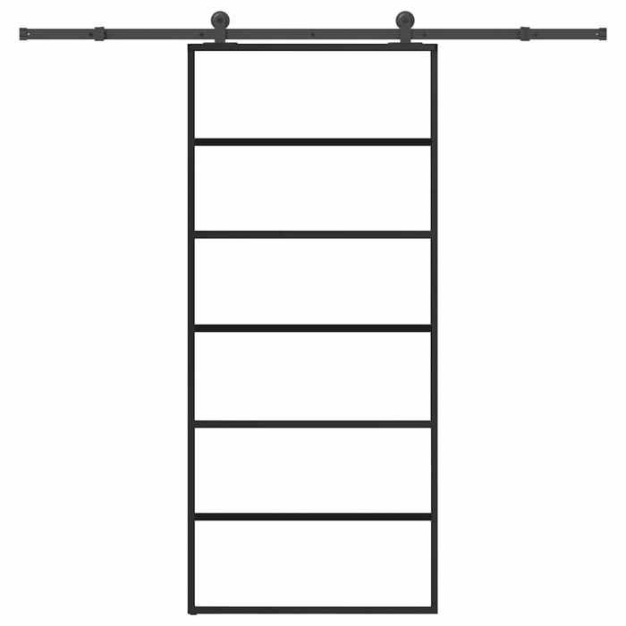 VidaXL Porte coulissante avec kit de quincaillerie 90x205 cm Verre ESG, porte coulissante sur rail, porte coulissante 3332831