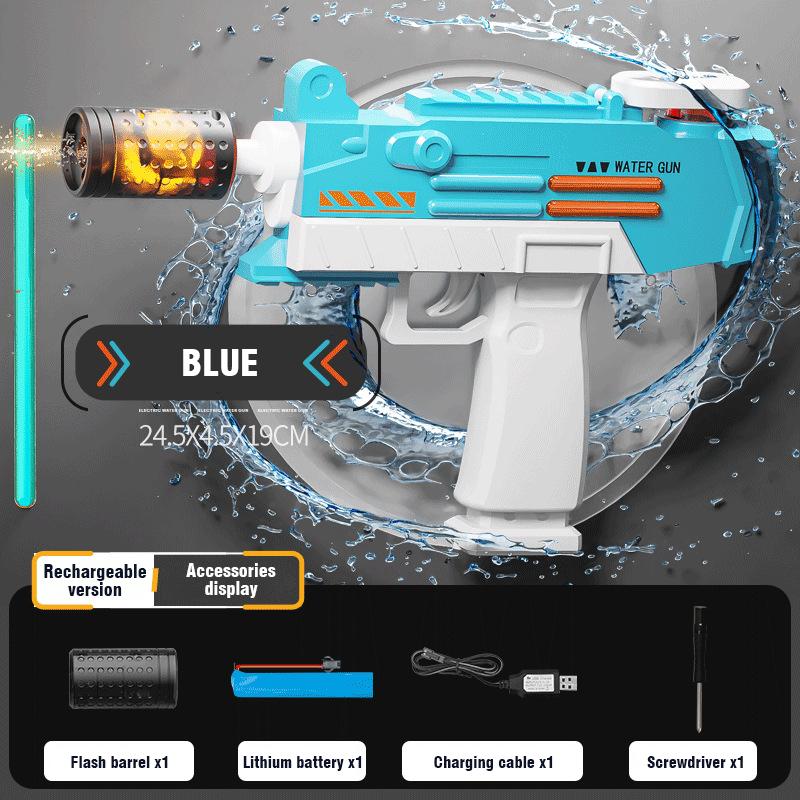 Non-Toxic Electric Water Gun Toy With Flare Flame Lights Automatic Children'S Water Machine Splashing Outdoor Beach Toys For Kids Children Gift