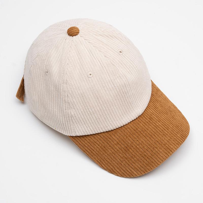 Baseballcaps Dame Høst Vinter Fargeblokk Kordfløyel Lappeteppe Caps Utendørs Solhatt