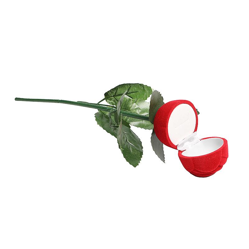 Simulated Rose Ring Box Earring Jewelry Storage Box Wedding Engagement Romantic Gift Decoration Props 3D Red Rose Flower Case