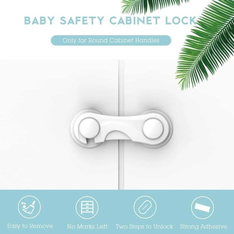 Multi-Purpose Baby Safety Locks, Easy Install Latches for Drawers, Cabinets & Fridge, No Drill Child Proof Locks for Home Furniture Protection