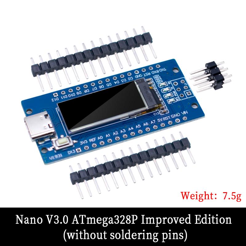 

LIZAO Nano V3.0 ATmega328P CH340C Upgrade Controller Board with 0.91 OLED Module for Arduino DIY Projects