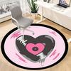 1pc Heartbeat Love Office Round Area Rug,  Mat Suitable For Office, Under Office Chairs Bedroom Living Room Home Decor, Room Deco