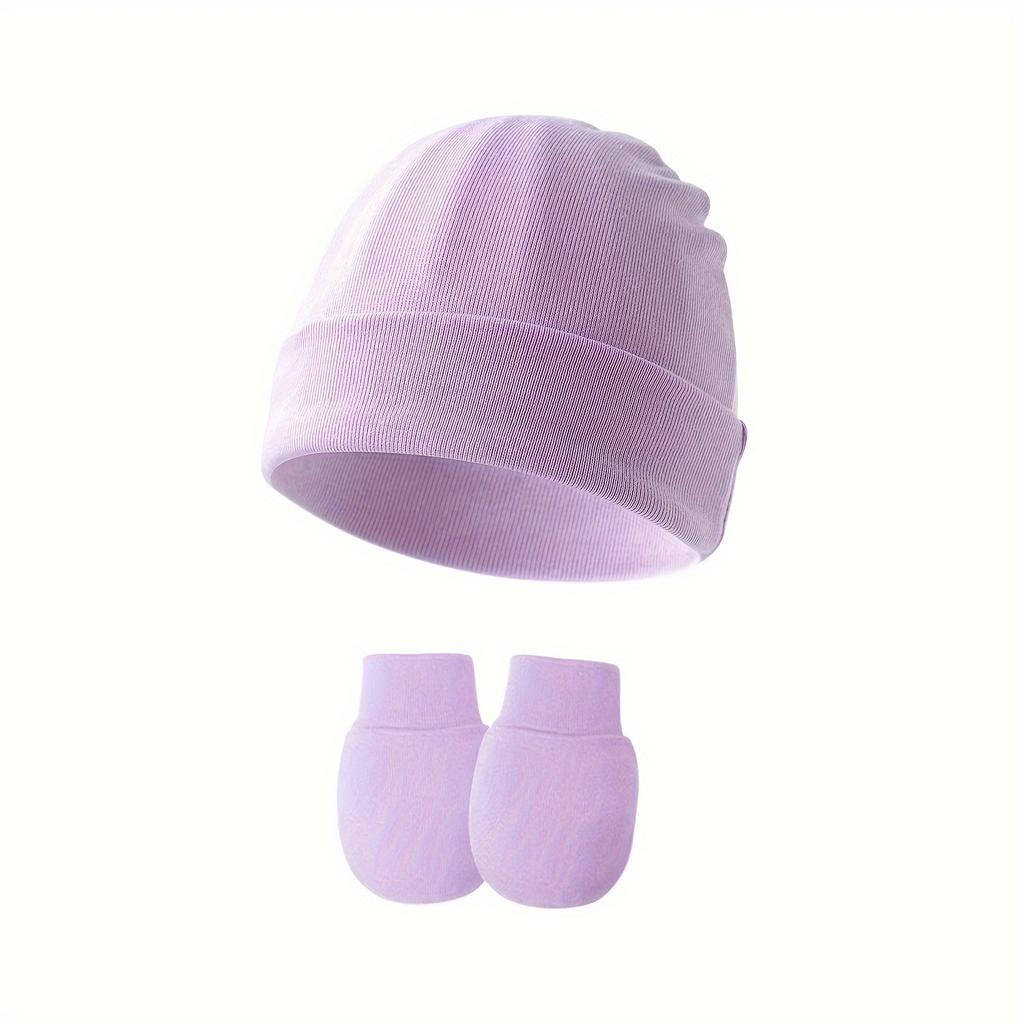 4set Cute Baby Mittens Newborn, No Scratch Baby Boy Mittens, Baby Girl Hat Gloves for Toddlers, Infant, Newborn