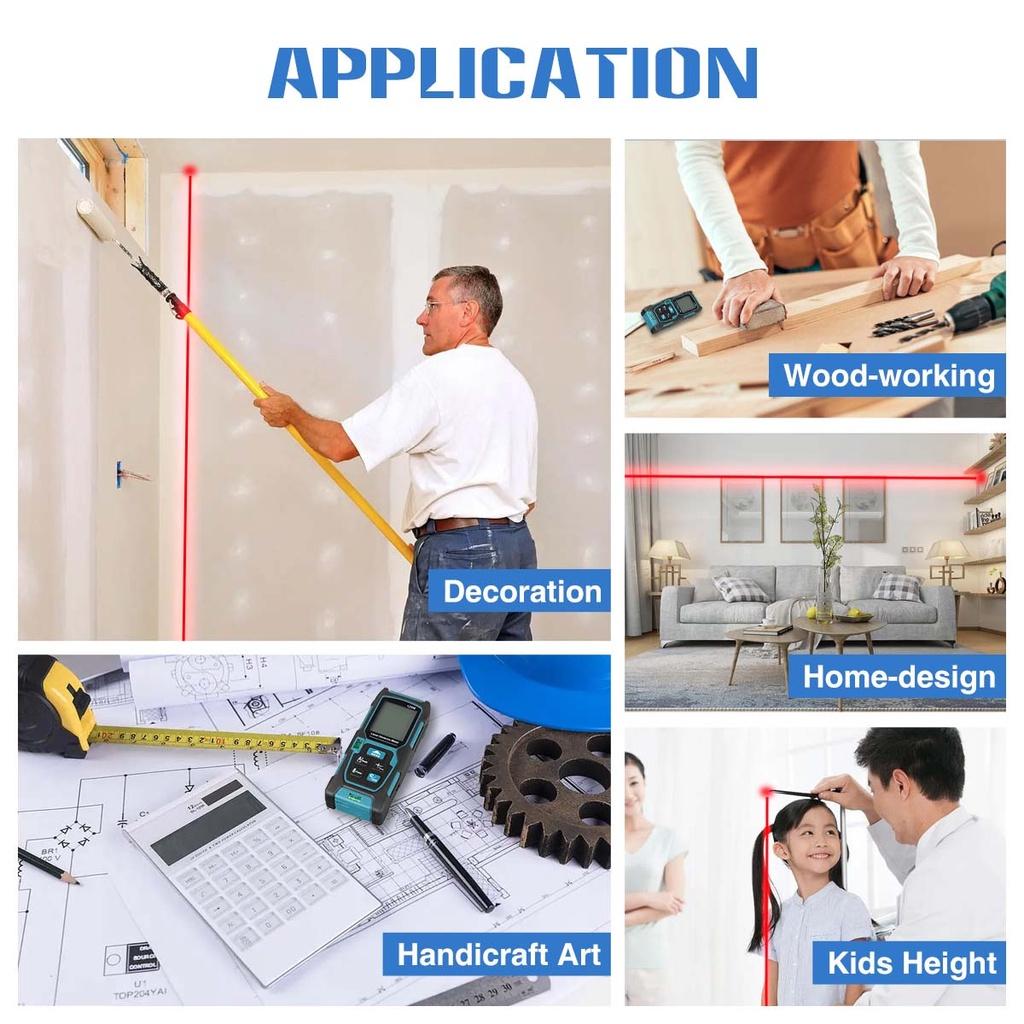 40m/60m/80m/100m/120m Lazerinis Skaitmeninis Matavimo Juosta Lazerinis Atstumo Matuoklis Lazerinis Diapazono Ieškiklis Matavimo Juosta Lazerinis Ieškiklis 120x51x29mm