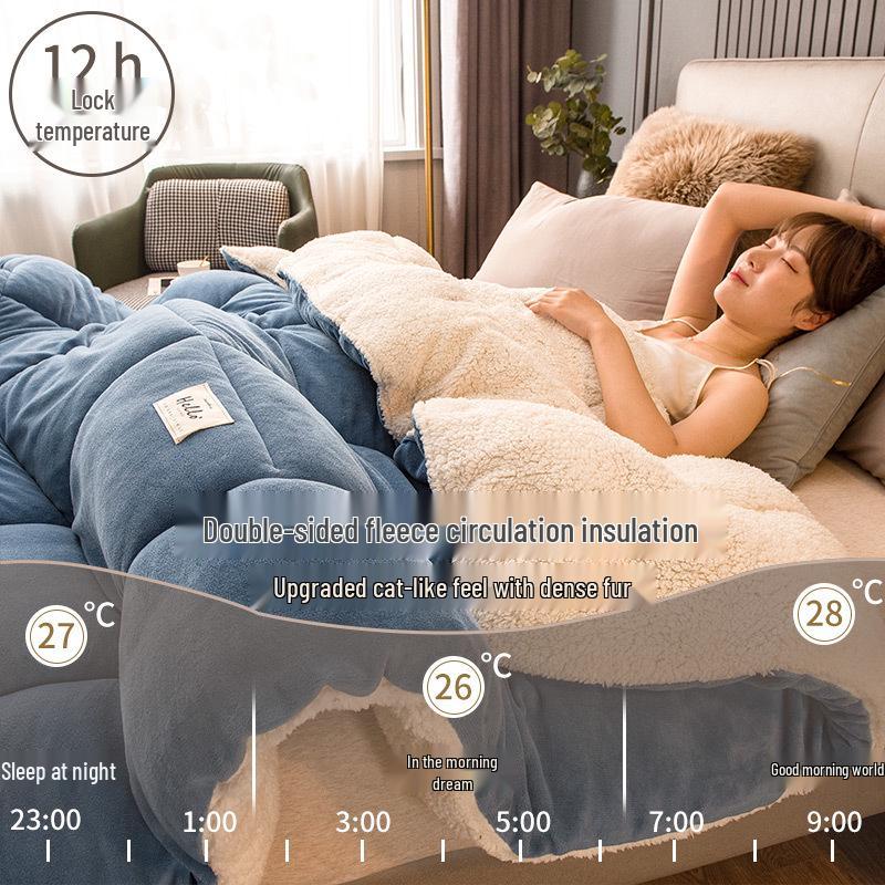 Zimowa kołdra z wełny jagnięcej i bawełny: Gruba Ciepła Kołdra na Łóżka Pojedyncze i Podwójne