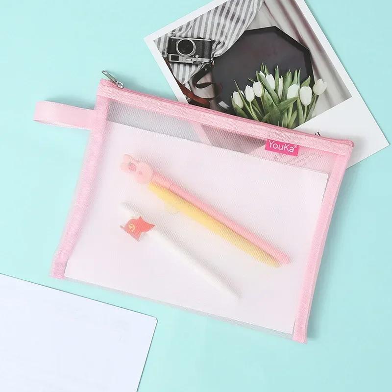 1pc Document Bag Folder for Documents Capacity A4 Zipper File Pocket Storage Organizer Office School Supply Waterproof