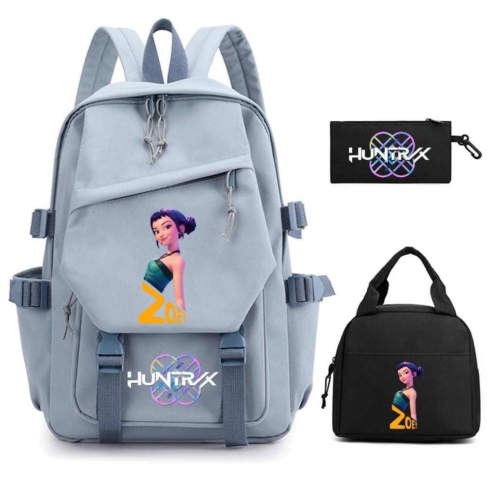 3Pcs/set K-pop Demon Hunters Printed Backpack for Teenger Boy Girl Large Capacity Schoolbag Children Student Bookbag Women Waterproof Travel Bag