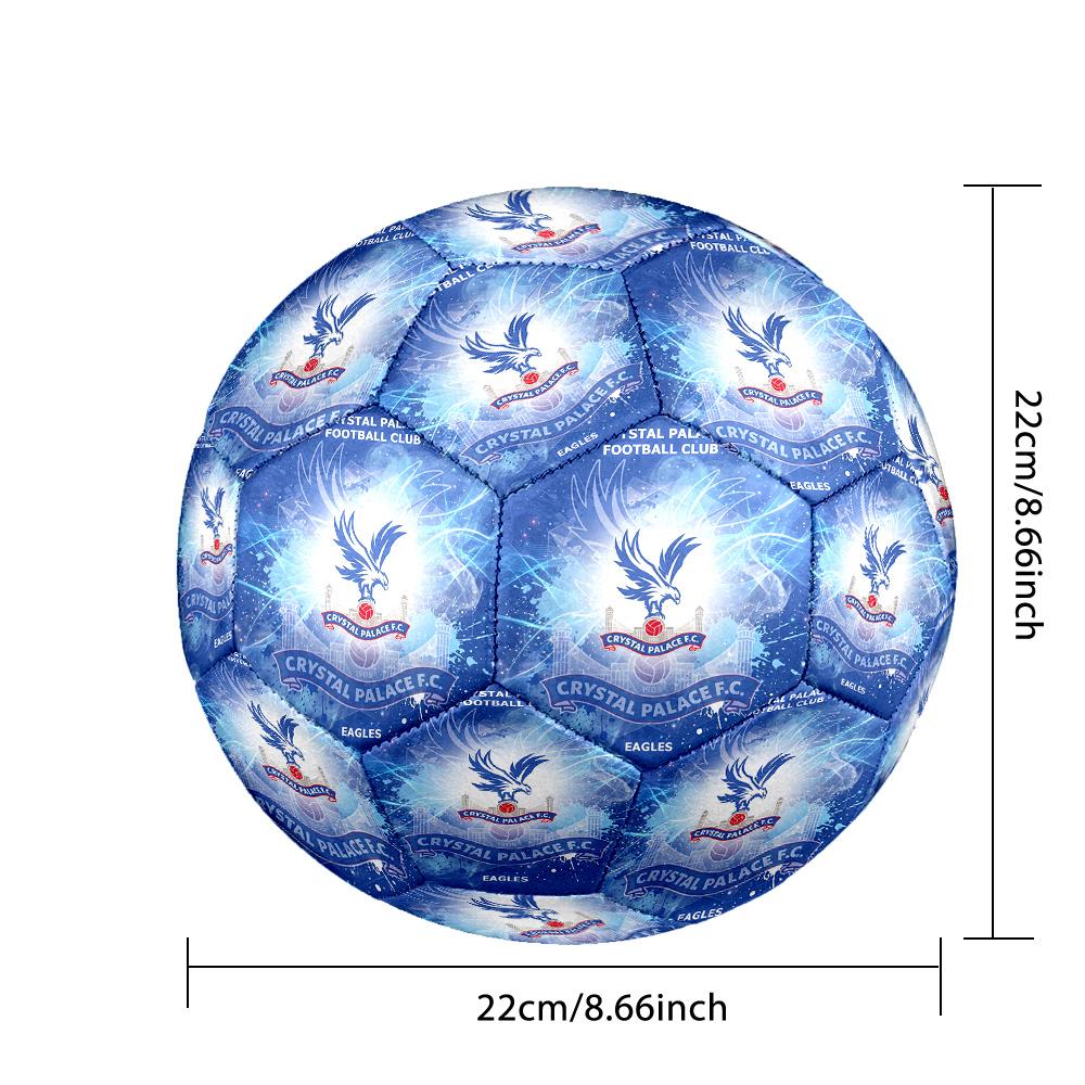 Pallone da Calcio Stampato Crystal Palace Taglia 5, Antiscivolo, Pallone da Partita per Adulti, Souvenir per i tifosi di Calcio