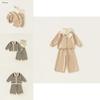 Childrens Striped Knit Threepiece Set With Long Sleeve Pants For Toddler Girls