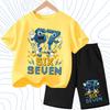 Nuova T-shirt Estiva Fresca per Bambini con Stampa Numero Sei Sette (67) 3-12 Anni Abbigliamento Cartone Animato Manica Corta + Pantaloncini Set Sportivo Casual per Ragazzi e Ragazze