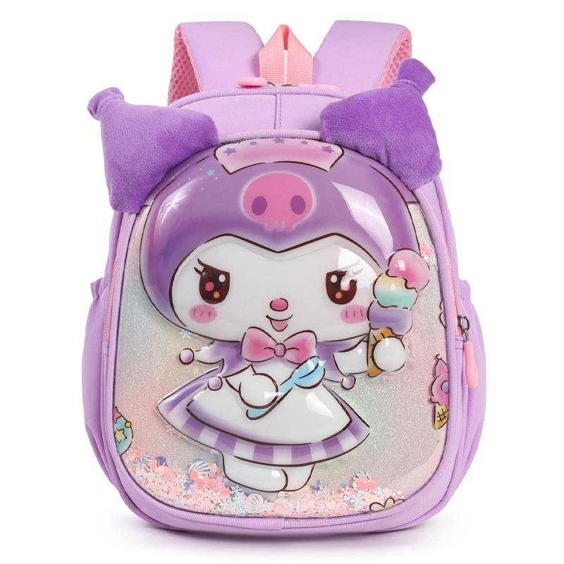 Kuromi Cartoon Kindergarten Backpack For Kids With Lightweight Oxford Fabric And Double Shoulder Straps