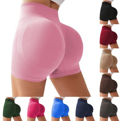 Short de sport moulant taille haute pour femme avec effet pêche et hanches